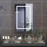 Rosahqnda bathroom mirror cabinet wardrobe with adjustable shelf and open storage space - Image 4