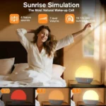 Digital Alarm Clock with Sunrise Simulation Dimmable Night Light White Noise Sound - Image 2