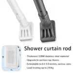 Up To 5M Long Shower Curtain Rod Adjustable Stainless Steel - Image 3