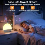 Digital Alarm Clock with Sunrise Simulation Dimmable Night Light White Noise Sound - Image 4