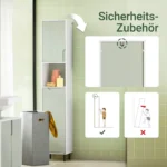 Bathroom Cabinet  with Laundry Bag Space - Image 4