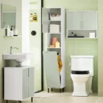 Bathroom Cabinet  with Laundry Bag Space - Image 2