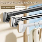 Up To 5M Long Shower Curtain Rod Adjustable Stainless Steel
