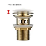 Pop Up Drain Button Bathroom Sink Plug Drainer Siphon Waste Stopper Wash Basin Faucet Accessory Washbasin Pipe Black Gold Rose - Image 5