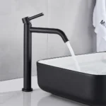 Black Basin Faucet Bathroom Washbasin Water Mixer Tap Hot Cold Water Basin Sink Tap Bathroom Faucet Tap Brushed Gold Faucet - Image 2