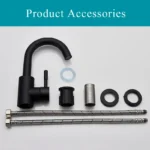 Bathroom basin mixer matt black/brushed - Image 6