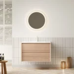 Mounted Bathroom Sink with White Rectangular Ceramic Basin