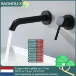 Gunmetal Basin Faucet Recessed Box Hot And Cold Sink Tap Wall