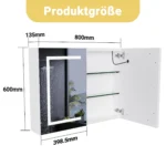 ROSAHQNDA Moderner Spiegelschrank für Badezimmer, - Image 5