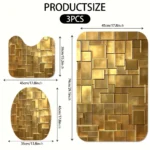 Christmas Decoration, 3pcs Set with Golden Square Patch Design - Image 4