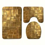 Christmas Decoration, 3pcs Set with Golden Square Patch Design - Image 3