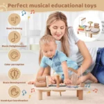 Baby Educational Toys Wooden Aeolian Bells Montessori Children's Musical Toys Xylophone Newborn Birthday Gifts Music Table Toys - Image 2