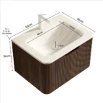 80cm Wall Mounted Bathroom Sink - Image 5