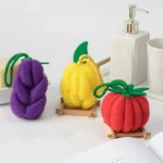 Dopamine Color Bath Sponge Fruit Vegetable Shape Non-Shedding Bubble Ball For Women Soft Shower Tool