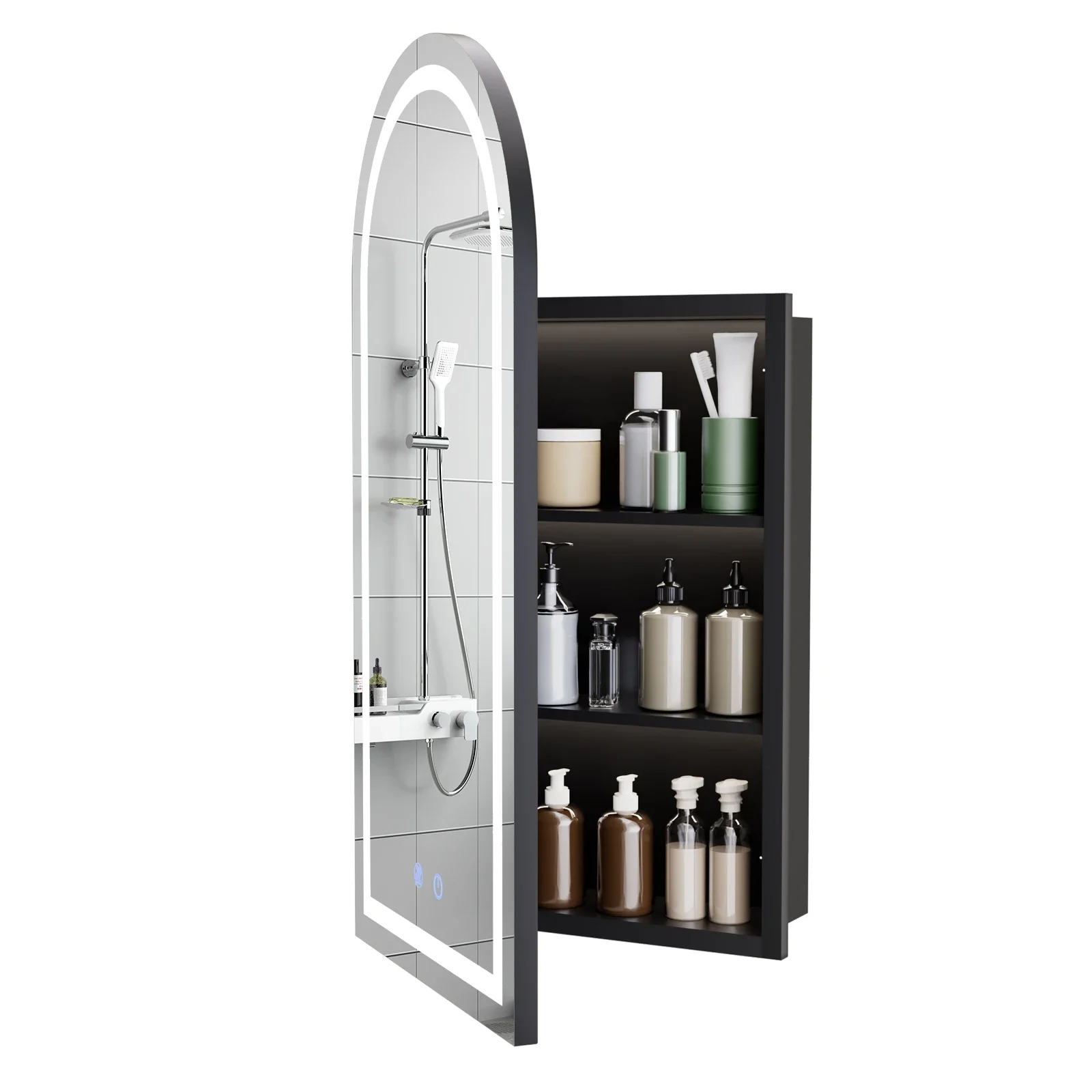 kf-S1da6d2ffb7474c24b42ec033d8c26f5bM Bathroom Mirror Cabinet With LED/Touch - Image 1