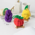 Dopamine Color Bath Sponge Fruit Vegetable Shape Non-Shedding Bubble Ball For Women Soft Shower Tool - Image 6