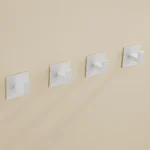 White Wall Hook Adhesive Towel Holder No Drill Bathroom Hanging Robe Coat Rack Door Clothes Hanger Kitchen Organizer Accessories - Image 5