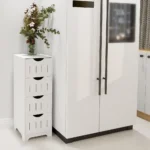 White Column Bathroom Cabinet, 4-Layer Drawer Bathroom Storage - Image 4