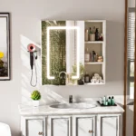 Anti-Fog LED Vanity Mirror Bathroom Furniture Cabinet - Image 5