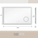 100x60 cm Bathroom Mirror,45W Anti-Fog, Lighting Time Display - Image 2