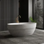 Artificial Stone Freestanding Bathtub, 1.7m Egg-Shaped Double - Image 4