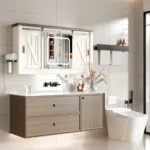 Bathroom Cabinet Mirror Storage Sliding Door 3-color Light Adjustment - Image 5