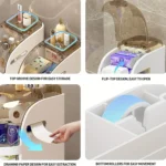 2-layer long style Space-Saving Narrow Bathroom Storage Cabine - Image 2