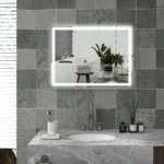 Dimmable LED Bathroom Mirror 80x60cm, Anti-Fog with Memory Function