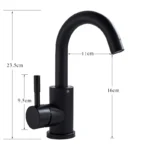 Bathroom basin mixer matt black/brushed - Image 3