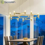 Metal Glass Ceiling Light Geometric Multi-Light Adjustable Lamp for Living - Image 3