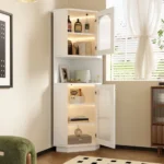 Bathroom Cabinet with Light Bar, Corner Cabinet
