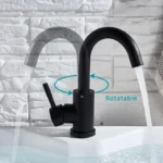 Bathroom basin mixer matt black/brushed - Image 2
