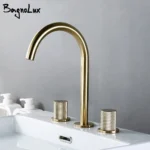 Brushed Gold Basin Faucet Hot And Cold Tap Bathroom