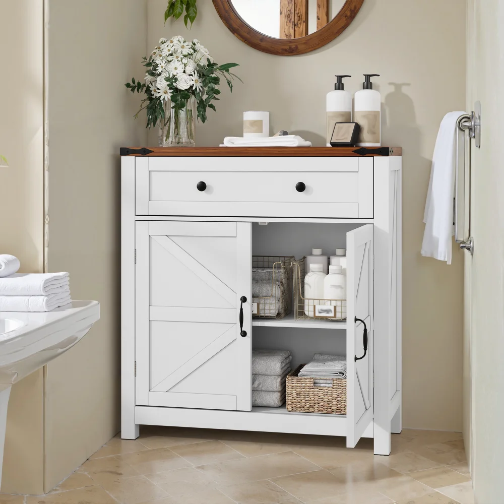 kf-S404300ae4f7d4662b8cd4864042994bd3 Bathroom Cabinets with Drawers and Adjustable Shelves - Image 1