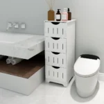 White Column Bathroom Cabinet, 4-Layer Drawer Bathroom Storage - Image 2