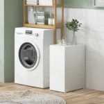 Bathroom Furniture with Drawer and Wheels Freestanding Organizer with 3 Compartments - Image 6