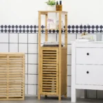 bamboo bathroom auxiliary cabinet with 32,9 door x 29,9x120 cm