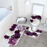 3-piece set  bathroom U-shaped toilet mats absorbent - Image 2