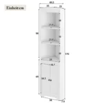 Bathroom tall cabinet, three open storage compartments - Image 6