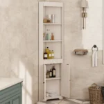 Bathroom tall cabinet, three open storage compartments - Image 3