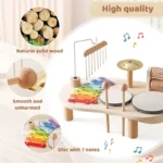 Baby Educational Toys Wooden Aeolian Bells Montessori Children's Musical Toys Xylophone Newborn Birthday Gifts Music Table Toys - Image 3