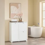 bathroom cabinet with 3 laundry baskets-78x38x90cm - Image 4