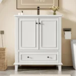 Floor-standing bathroom cabinet with washbasin - Image 4