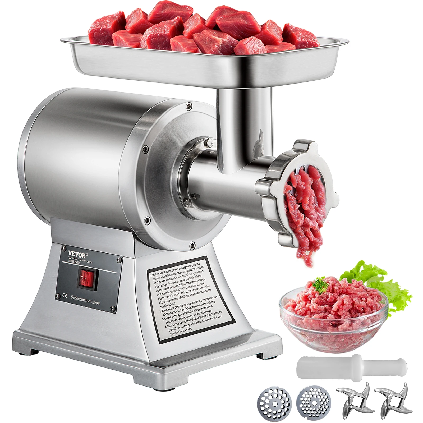 kf-S6224cf726a604bb59274919e987313f0C 1100W Electric Meat Mincer Mini Portable Chopper Blender Food - Image 1