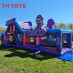Disco theme inflatable obstacle course bouncer slide combos sport games for kids adults - Image 2