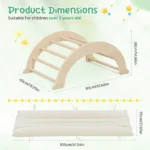 2PCS Kids Climbing Set Wooden Arch Montessori - Image 4