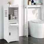 4-Tier Bathroom Storage Cabinet PVC Wood - Image 4