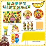 110 Pcs George Monkey Birthday Decorations&Tableware - Image 6
