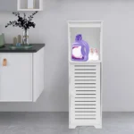 Bathroom Storage Cabinet White PVC - Image 2