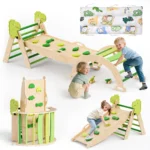 9-in-1 Dinosaur Themed Kids Climbing Set Wooden